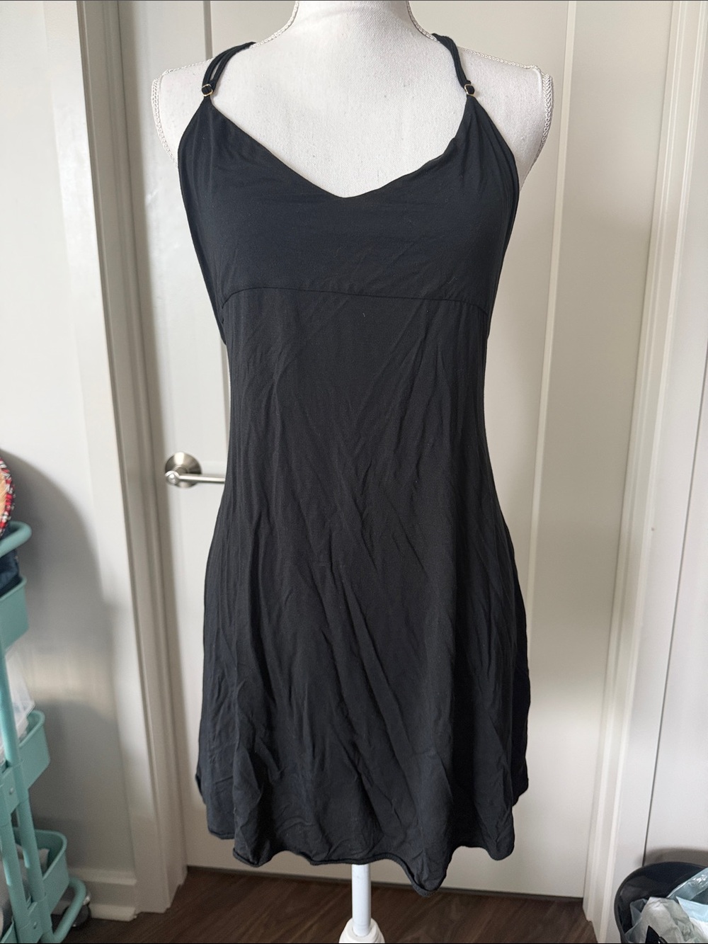 EUC Victoria’s Secret Black Open Lace Back Slip Dress Teddy